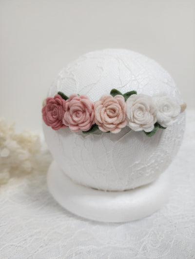 Roses Felt flower headband for newborn and baby