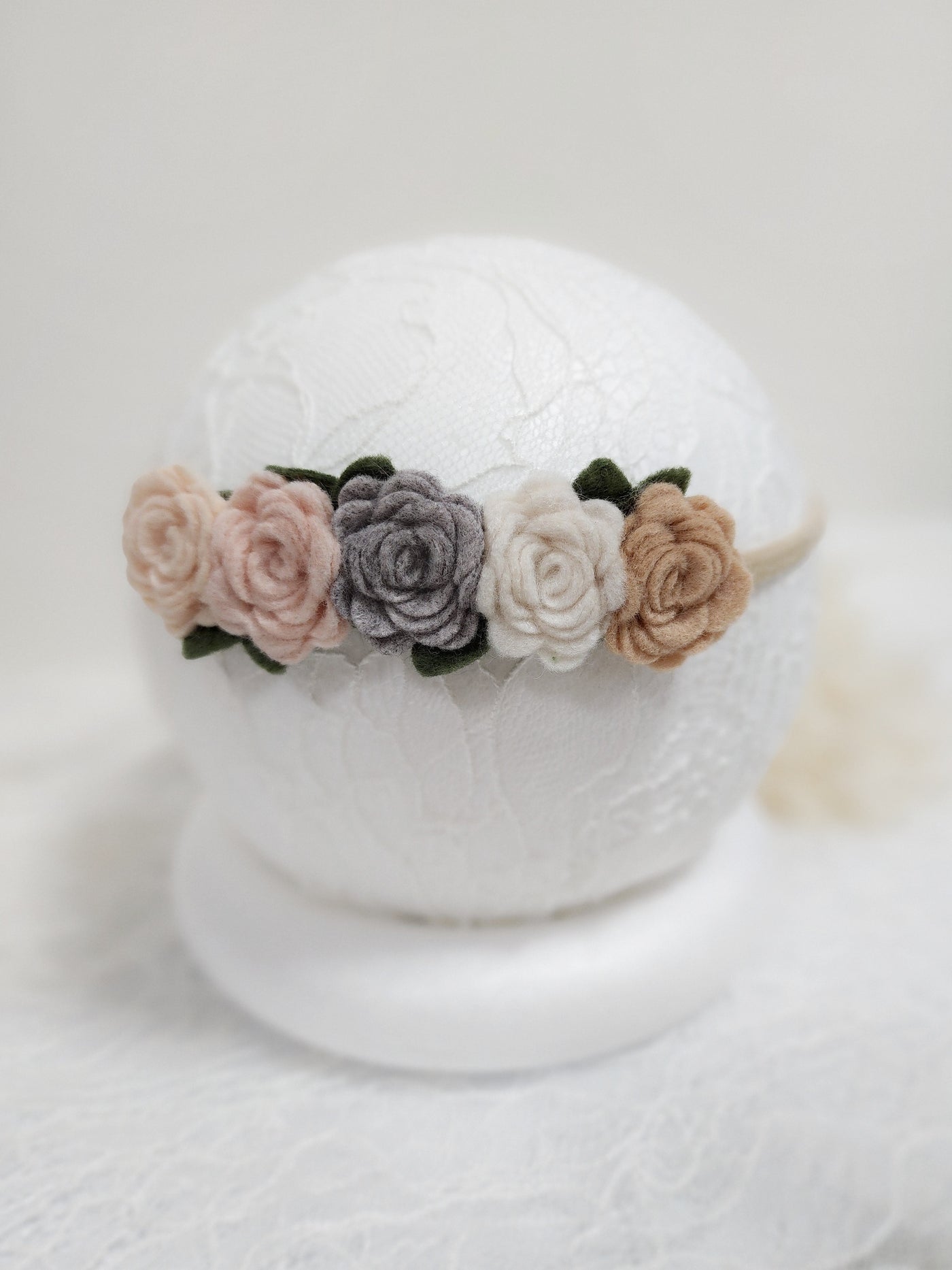 Roses Felt flower headband for newborn and baby girls