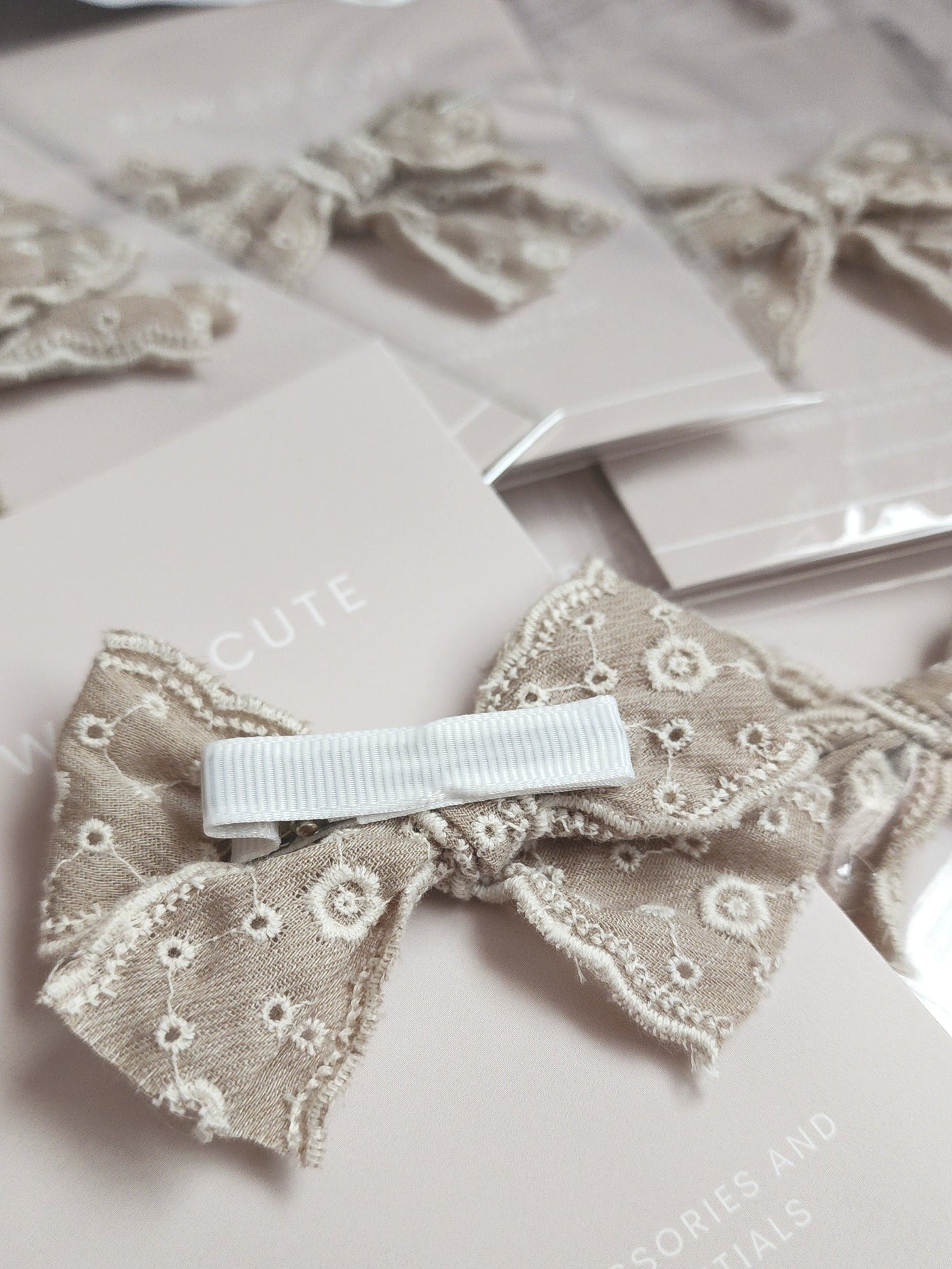 Embroidered Cotton Lace Bow