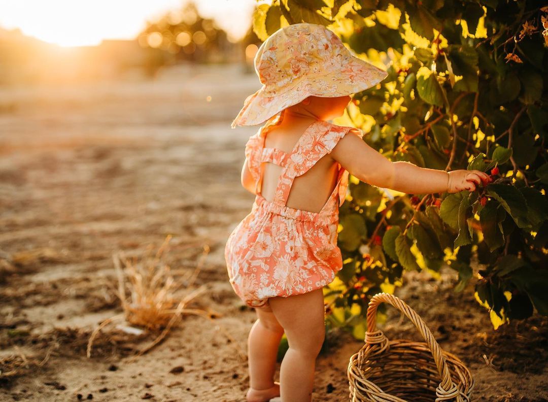 toshi baby girl floral print romper in rose color