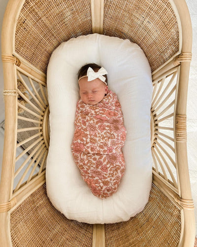 Jersey Swaddle & Topknot Set - Blossom