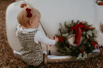 red velvet pigtail bow hair clip for girls