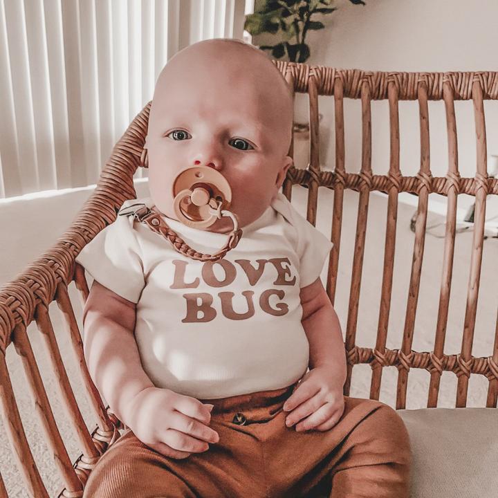 Love Bug Organic Bodysuit - Clay