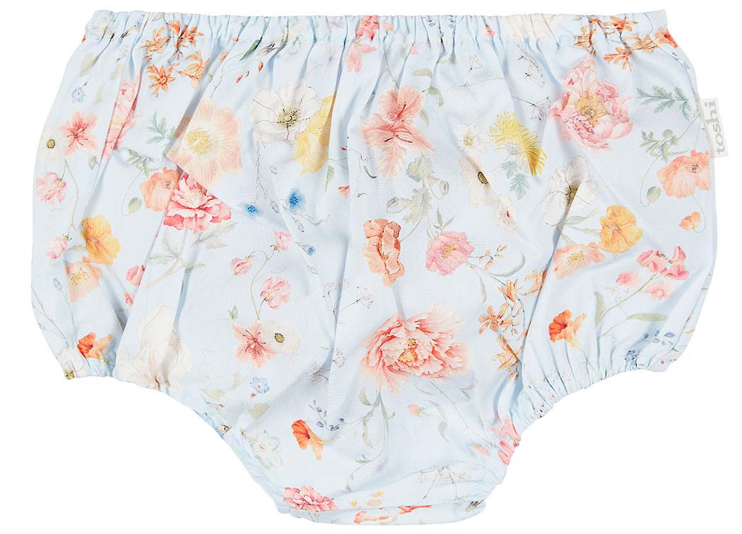 baby girls bloomers in blue floral print