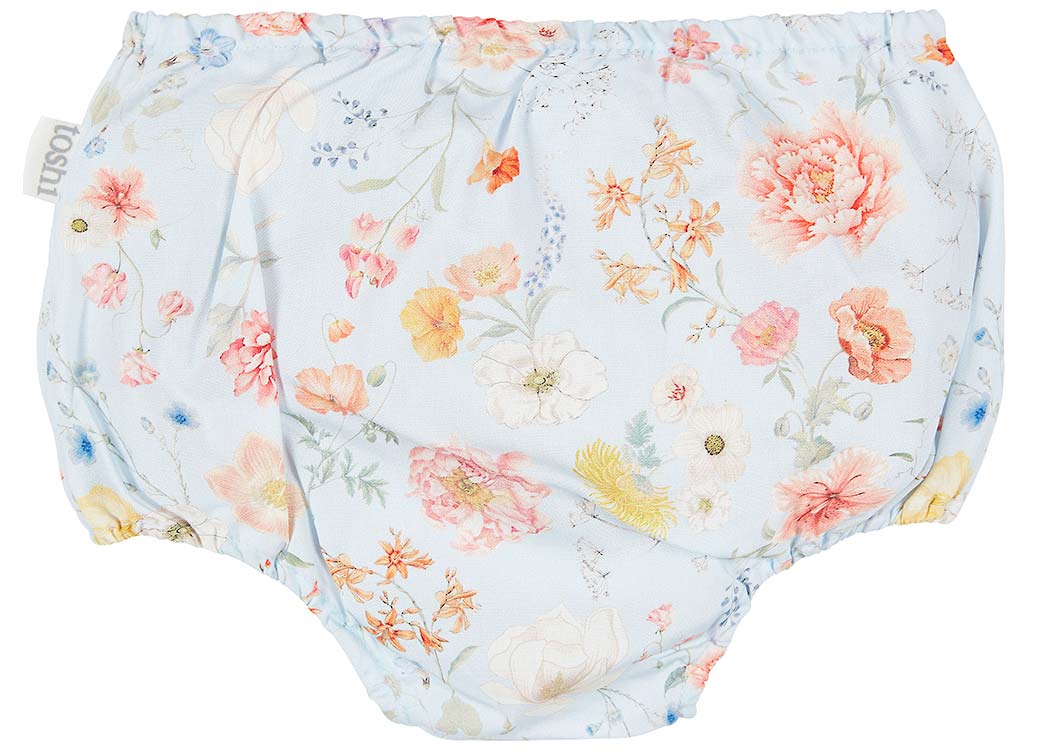 baby girls bloomers in blue floral print