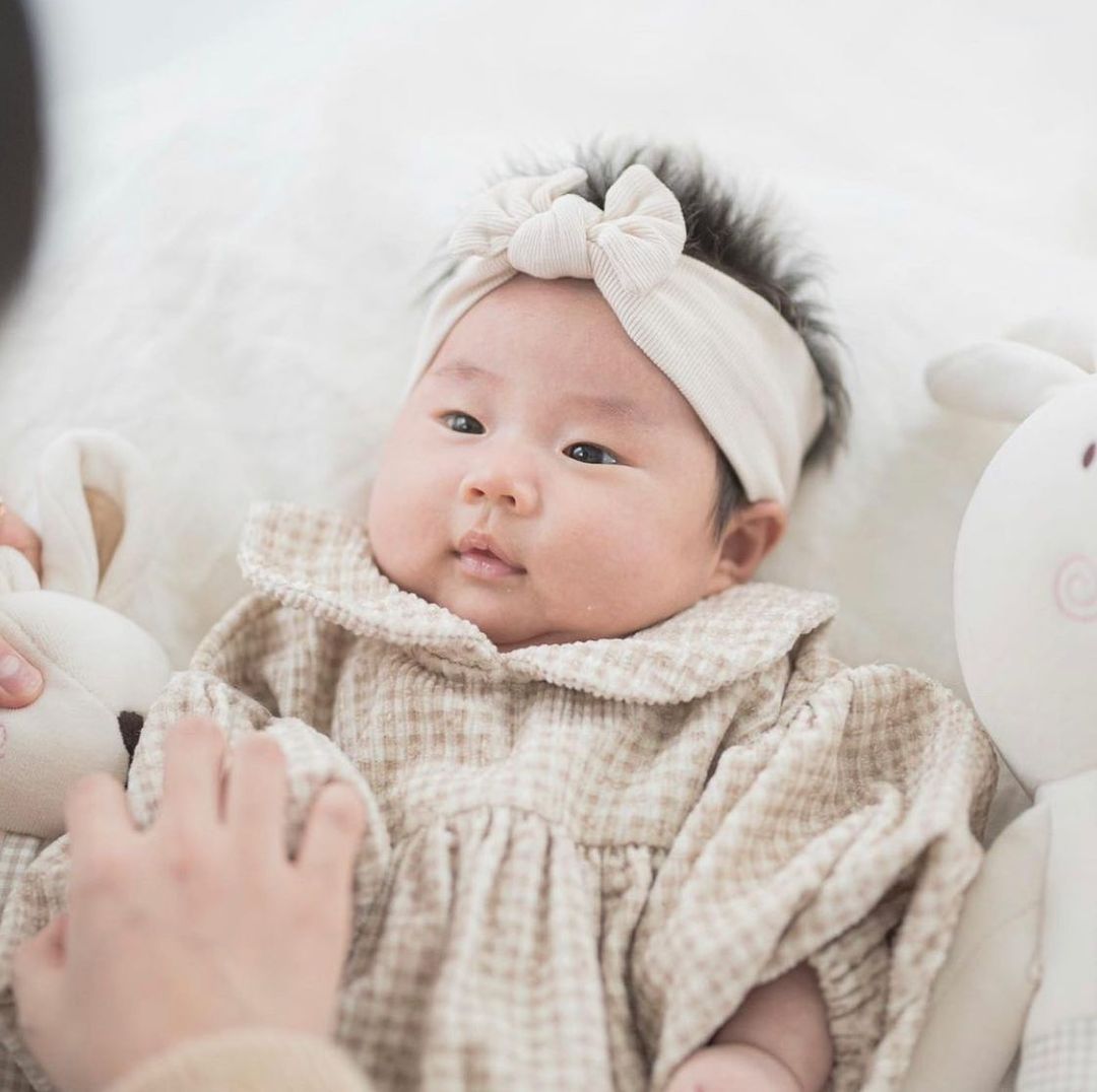 ribbed bow headband for newborn and babies