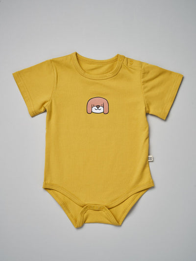 Baby Short short sleeve yellow bodysuit 