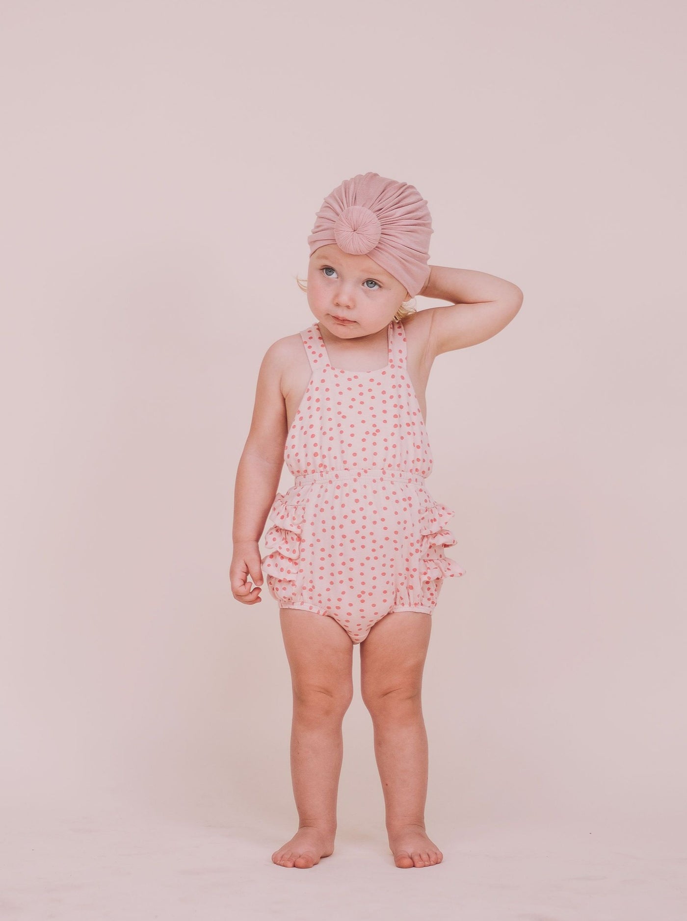 dusty pink turban for baby girls