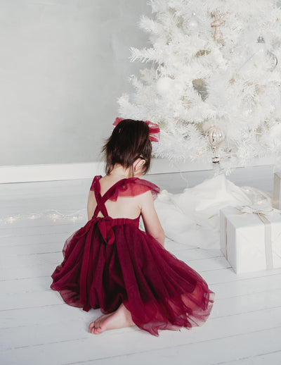 karibou ocassion girls tulle dress in red