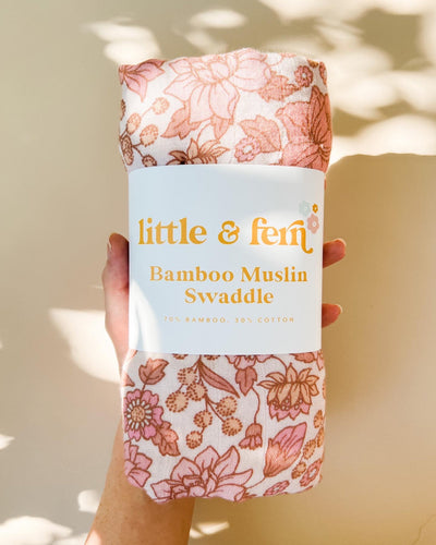 Muslin Swaddle & Bow Set - Blossom