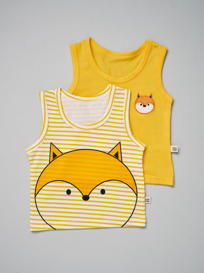 Fox Two Pack Sleeveless Singlet for babies and kids
