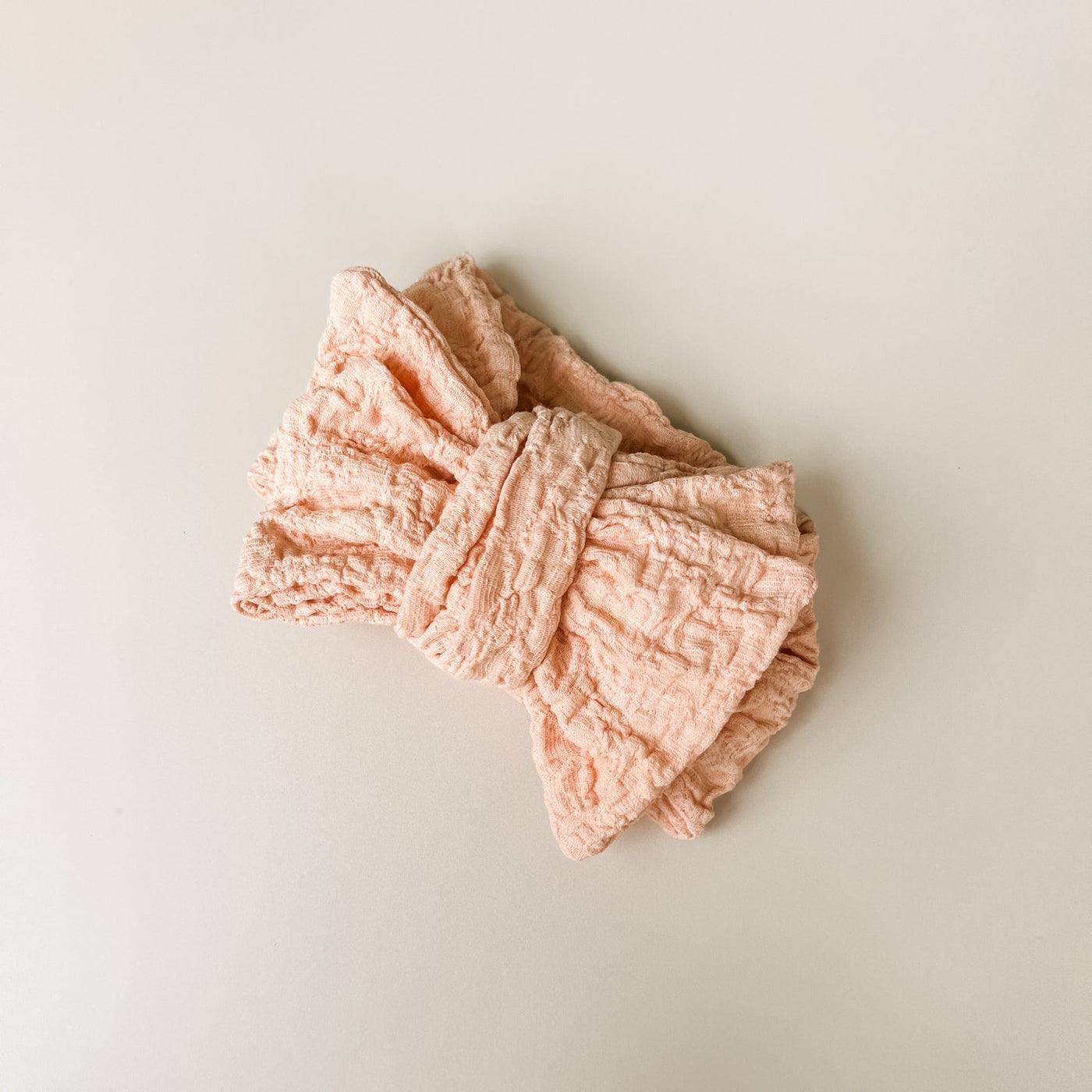 baby girl oversized dream topknot in peach color