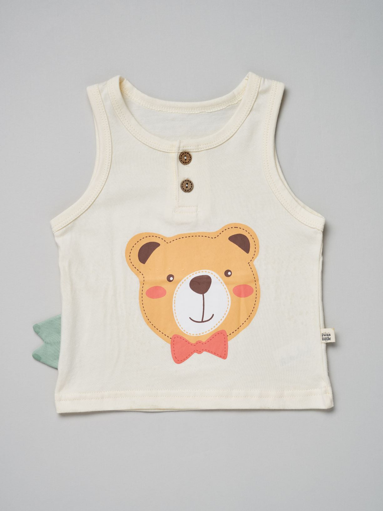 Kids sleeveless singlet with bear print