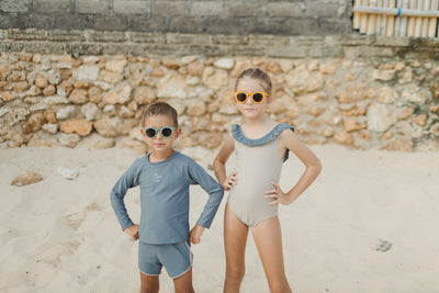 matching boys and girls kids swimsuit