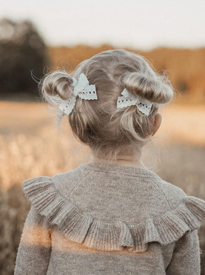 ivory lace pigtail bow hair clip for girls