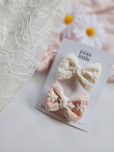floral lace bow hair clip for girls