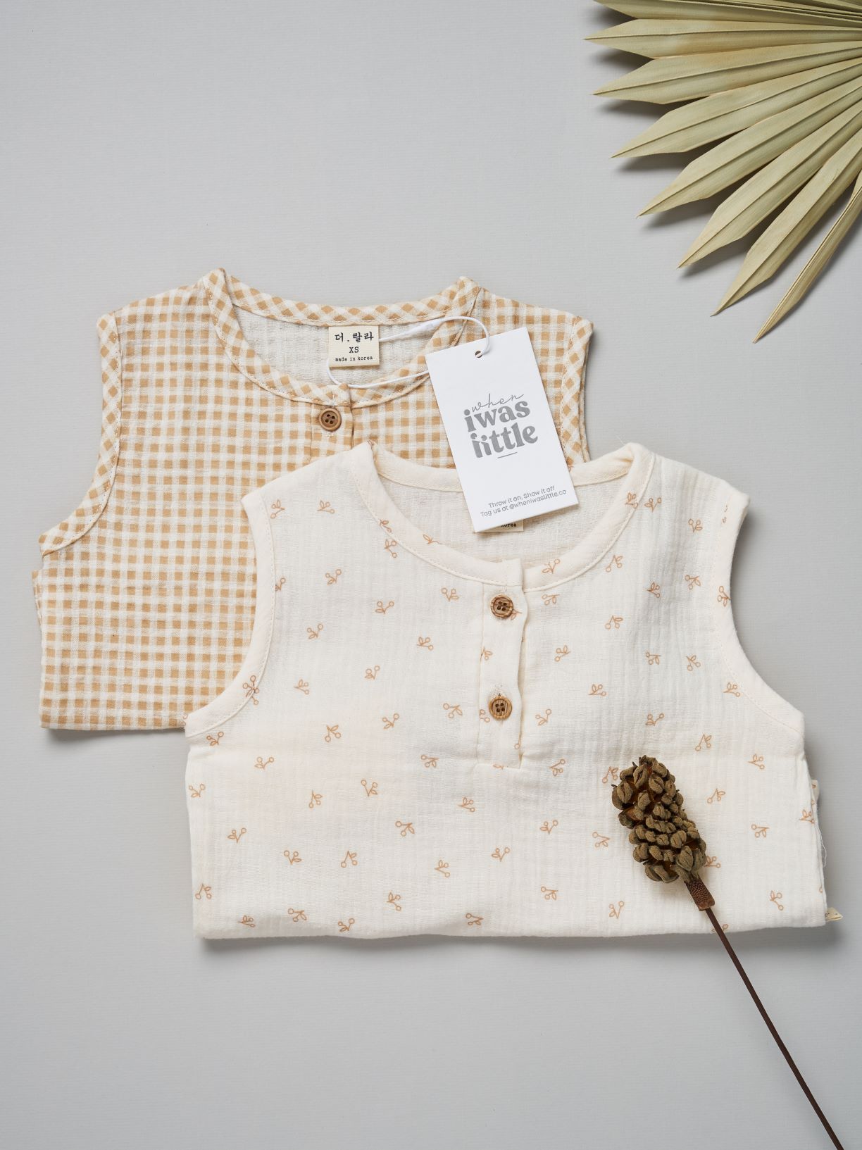 Dainty Buttons Top - Gingham