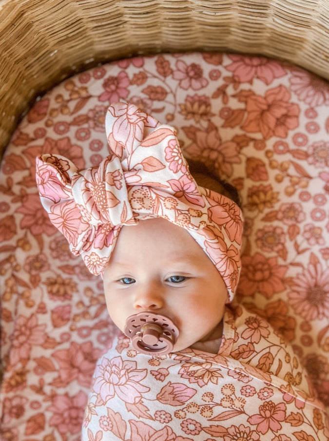 baby floral oversized bow topknot