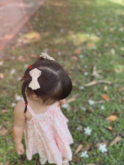 lace pigtails bow hair clip for kids