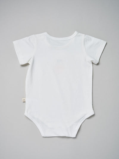 Short sleeve white bodysuit for babies