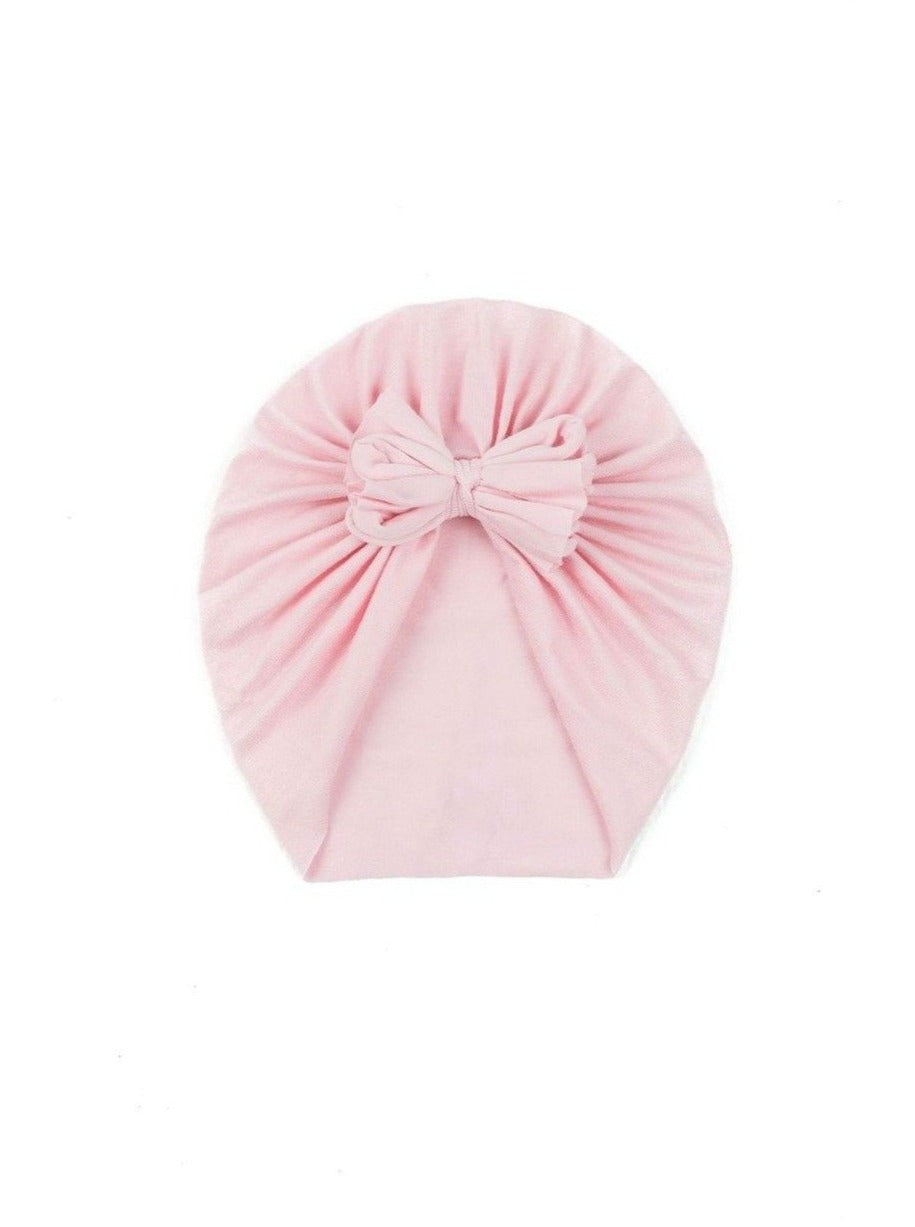baby girl pink bow turban