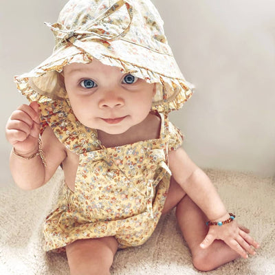 Toshi Baby girl floral romper in yellow