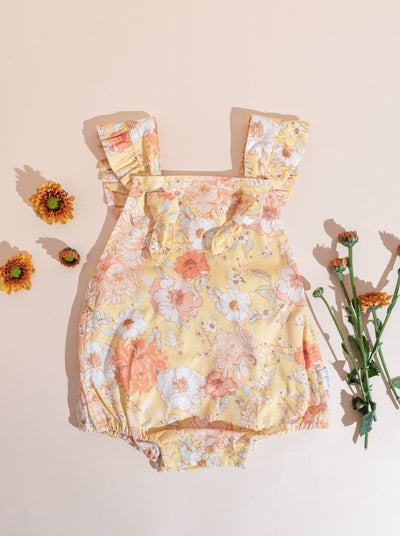 toshi baby girl yellow floral print romper
