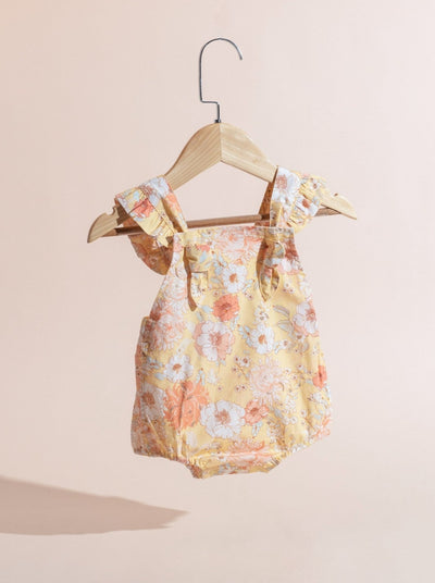toshi baby girl yellow floral print romper