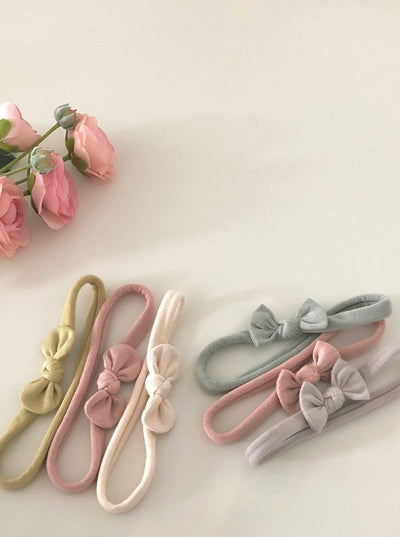 newborn headbands in pastel colours