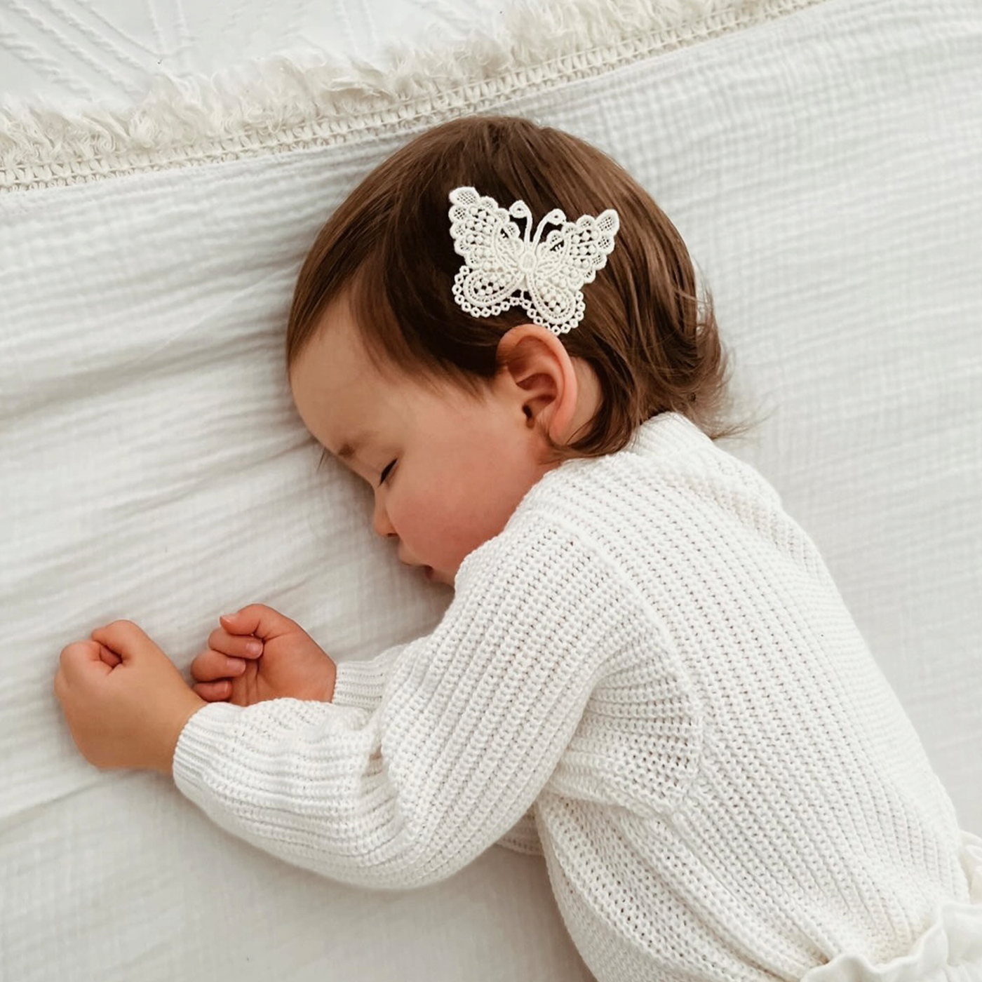 girls butterfly crochet hair clip