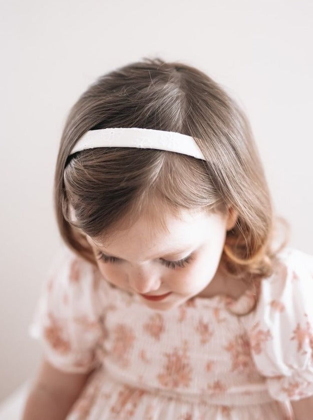 white floral hairbands for kids