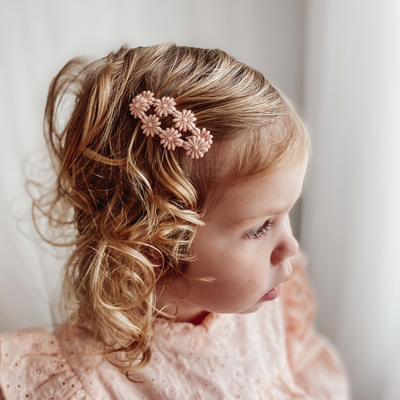 pink daisy floral hair clip for kids