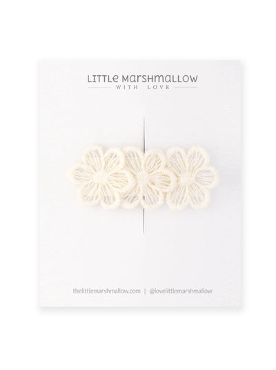white floral hair clip for girls