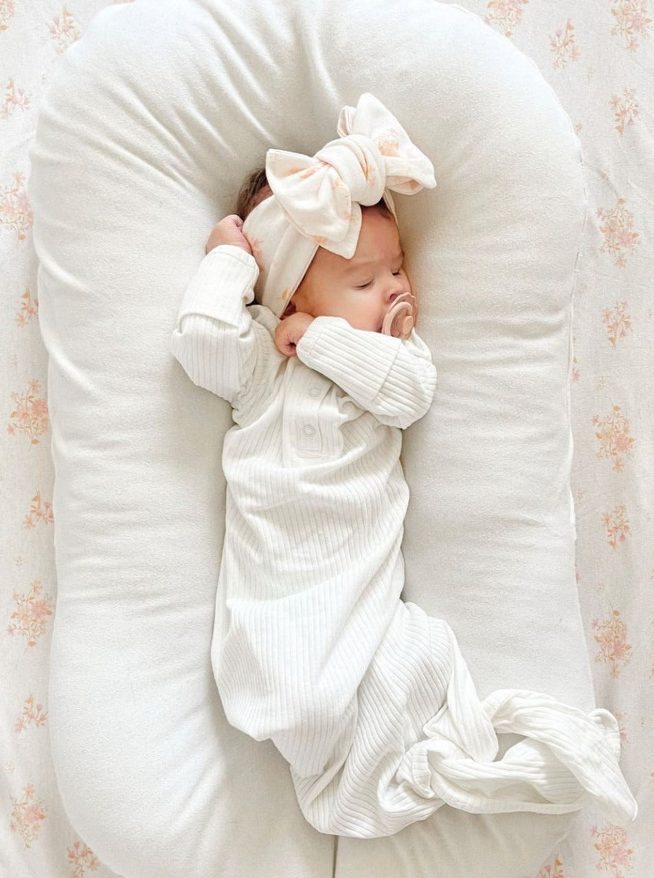 floral oversized topknot headband for baby and newborn