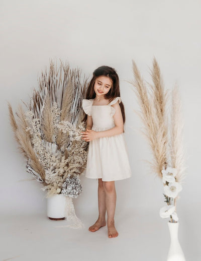 girls occasion beige dress 