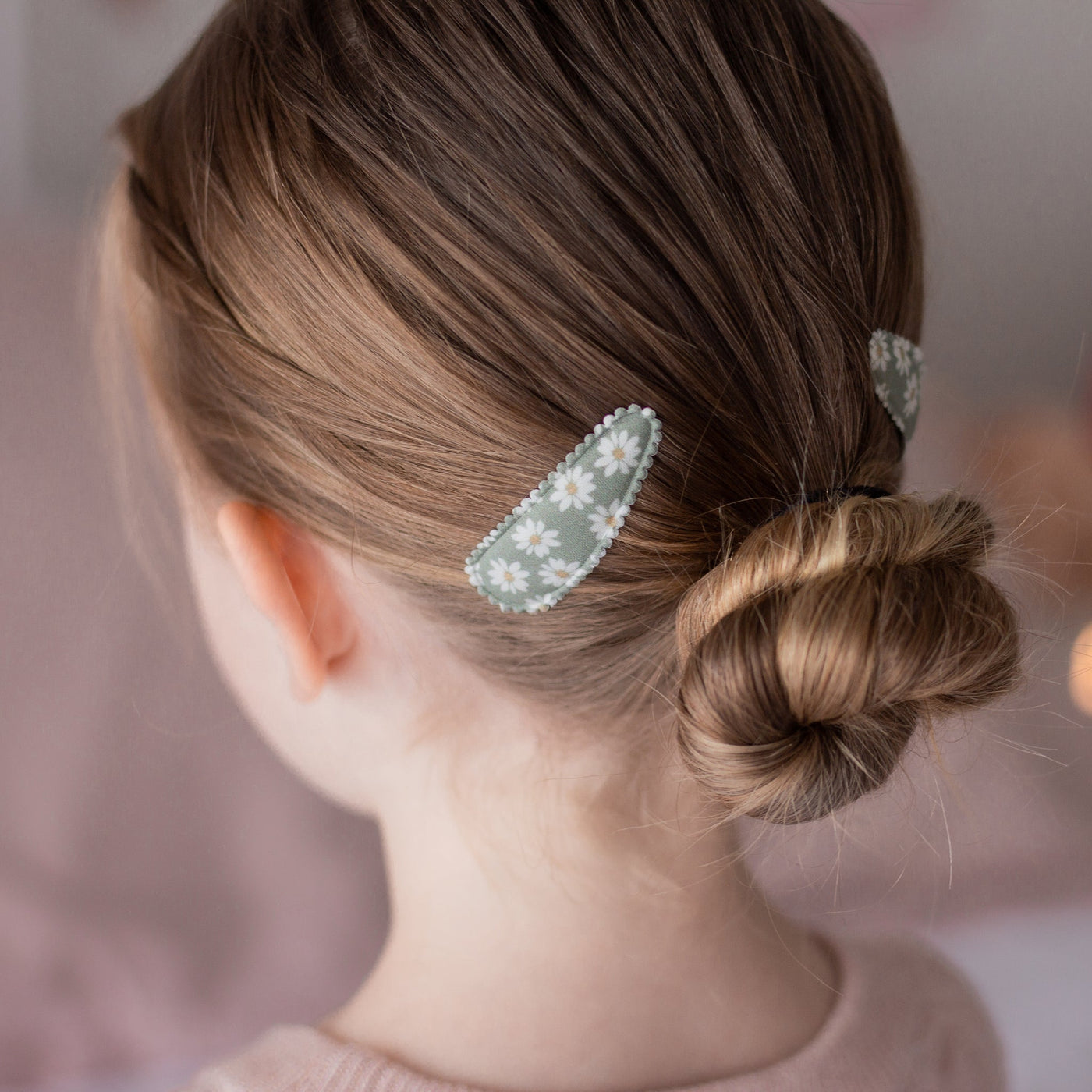 girls agatha green floral hair clips