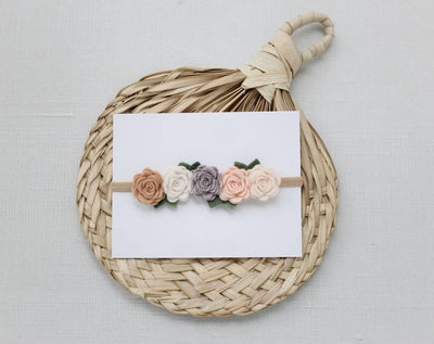 Roses Felt flower headband for newborn and baby girls