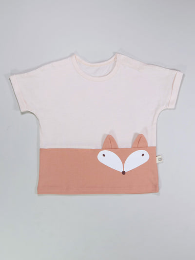Pink Fox Two Tone Short Sleeve T-Shirt 