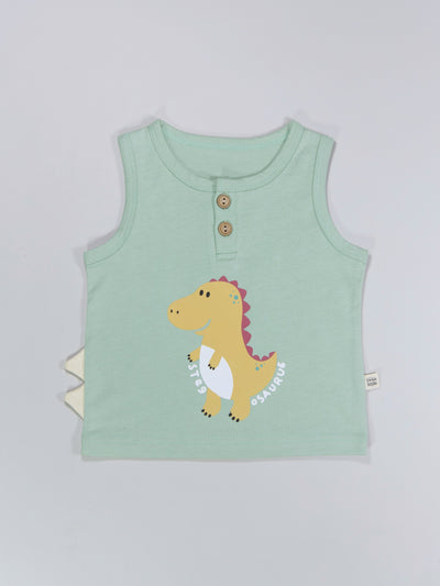 dinosaur printed sleeveless singlet tank top