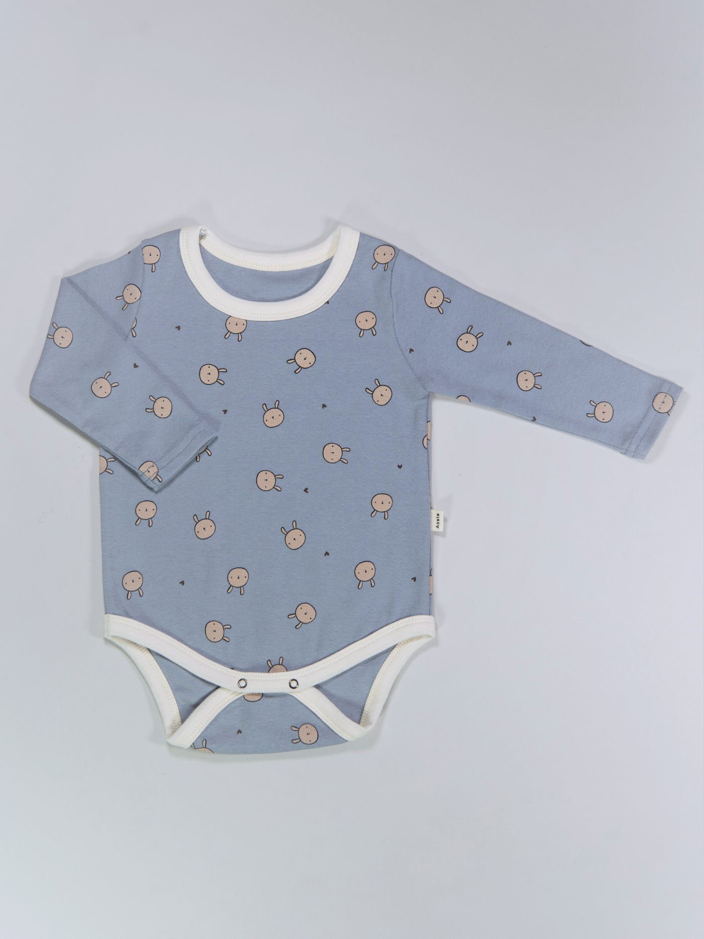 Bunny printed long sleeve bodysuit onesie for babies