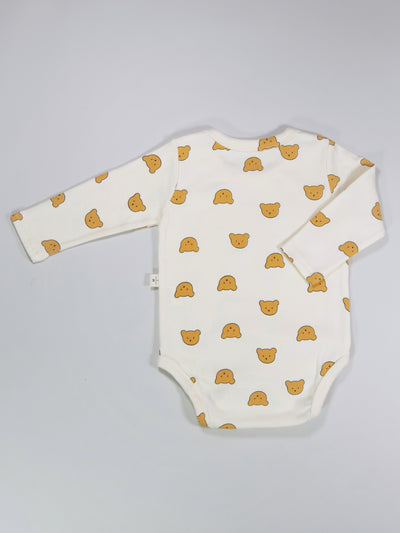 Bear printed long sleeve bodysuit onesie