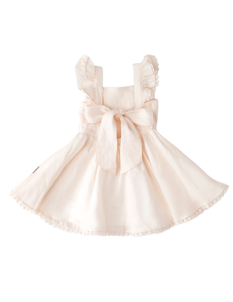 kids cream linen dress