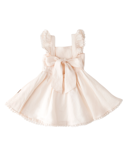 kids cream linen dress