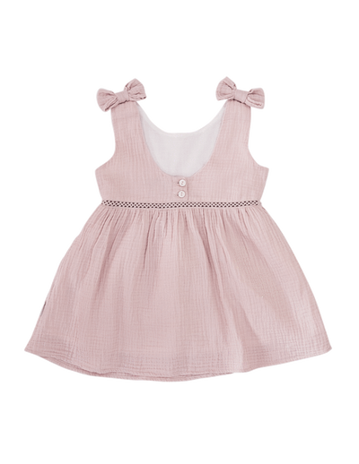 Ava Muslin Dress - Powder Pink