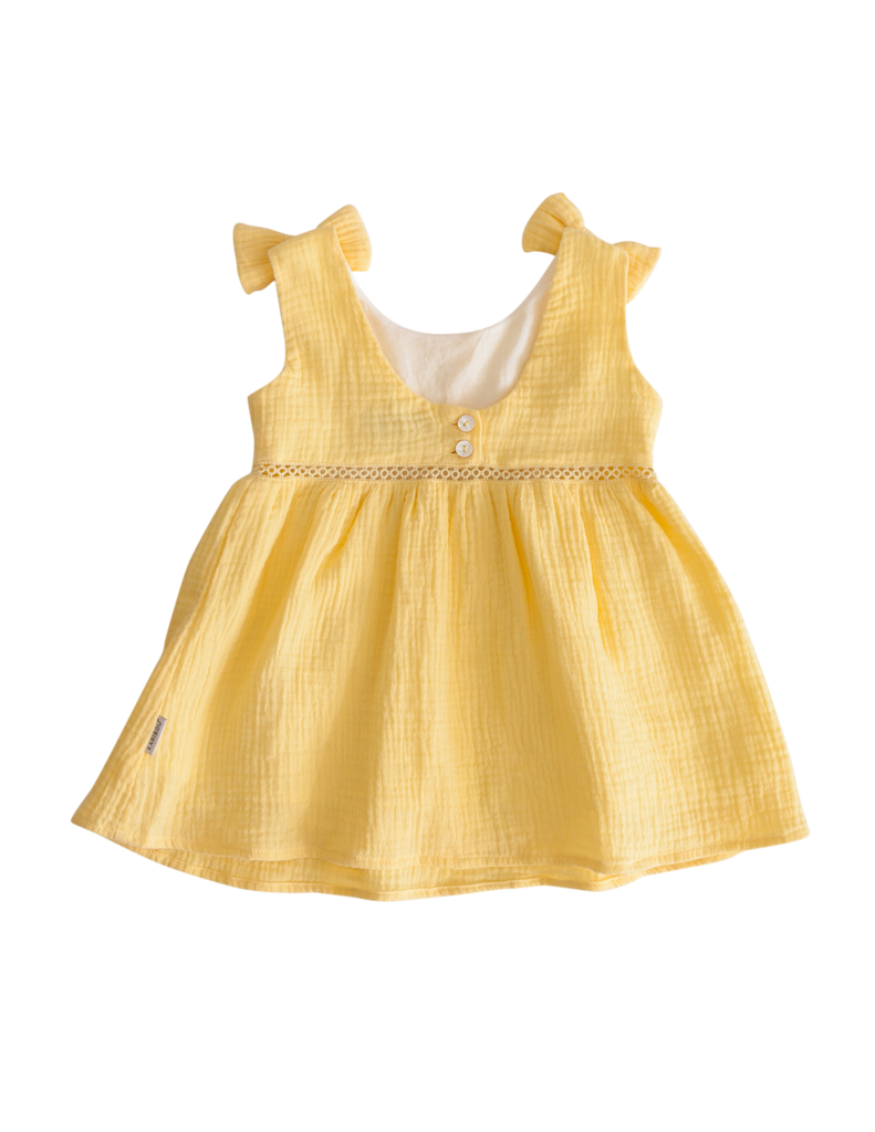 karibou girls yellow muslin dress