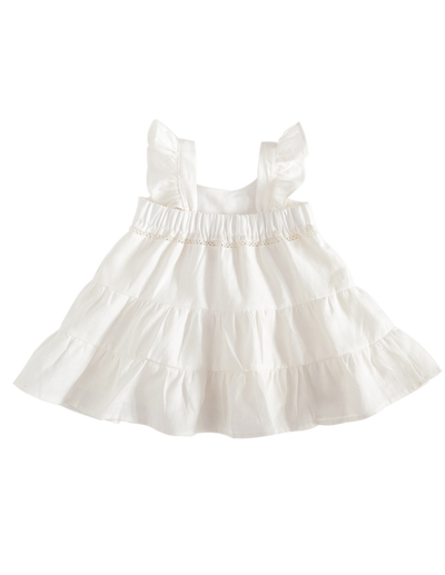 karibou girls white linen dress