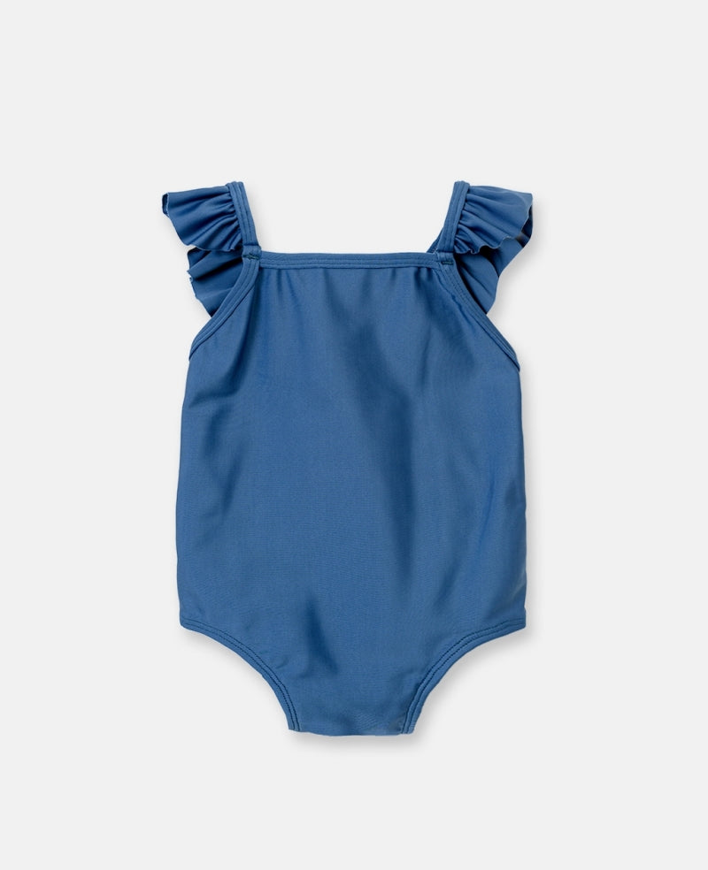 Ruffle Strap One-Piece Swimsuit - Atlantis