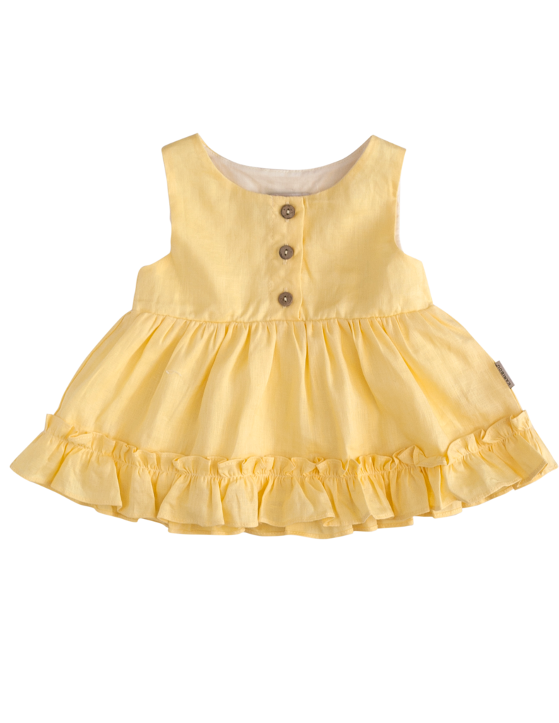 Luna Linen Dress - Lemon Meringue