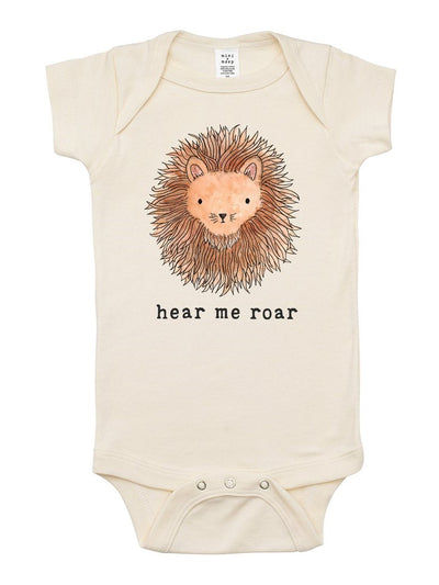 mini + meep bear bodysuit with lion print